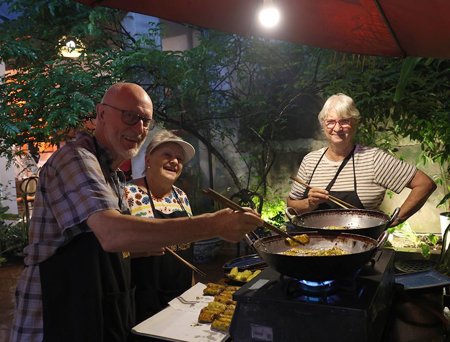Cooking class at Rose Kitchen in Hanoi, Vietnam on a Bunnik Tour to Vietnam